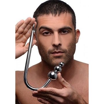 Beaded Anal Hook - Zilver