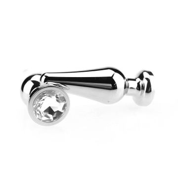 Spartan Steel Aluminium Buttplug met Kristal - Medium