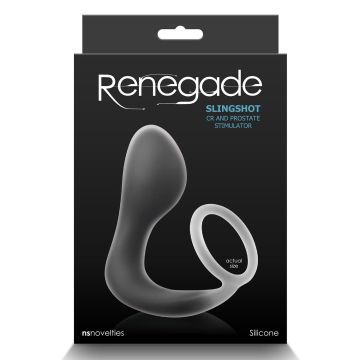 Slingshot Buttplug met Cockring - Zwart