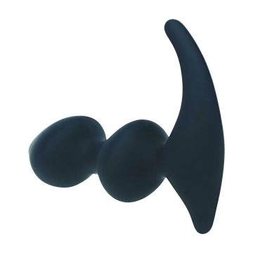 Full Double Ripple Siliconen Prostaatplug - Zwart