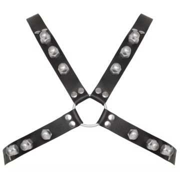 Zado Leren X-Borstharnas S-L - Zwart