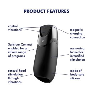 Satisfyer Men Vibration+ met App - Zwart