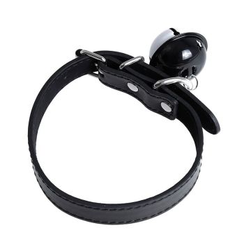 Halsband Met Bel PU-Leather - Zwart