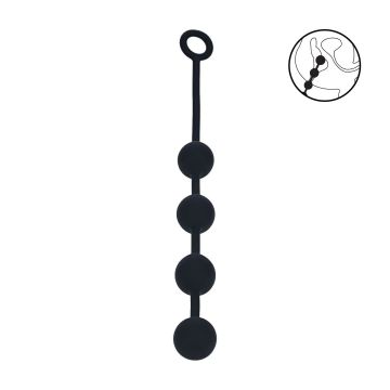 Ronde Siliconen Anaal Ballen L 4 cm - Zwart