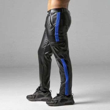 Leatherette Cargo Broek Blauw