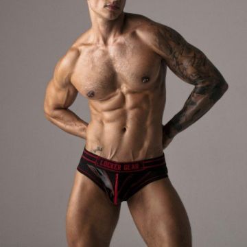 Locker Gear Brief met Rits Massive Rude - Rood