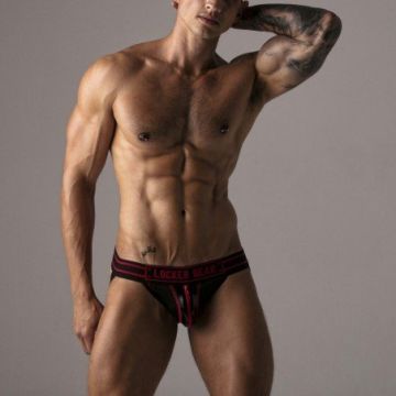 Locker Jockstrap met Rits Massive Rude - Rood