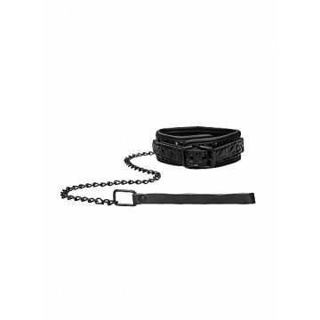 Luxe Halsband met Riem - Zwart*