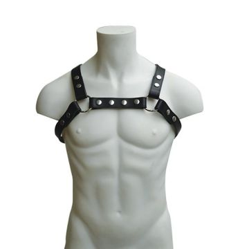 Mister B X-Back Leren Harnas Zwart *-L / XL