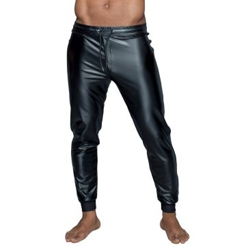 Noir Handmade Comfortabele Broek Wetlook - Zwart