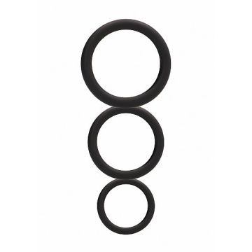 Round Cock Ring Set - Zwart