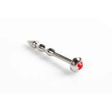 Kiotos - RVS Penis Plug + Rood Juweel