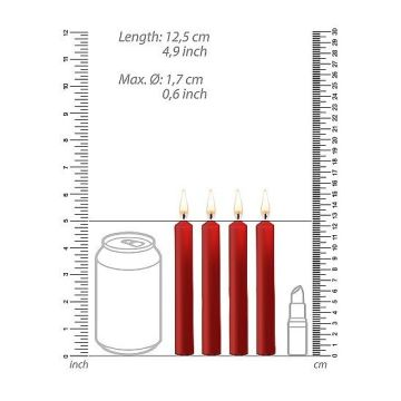 SM Kaarsen 4-Pack - Rood 