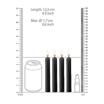 SM Kaarsen 4-Pack - Zwart 