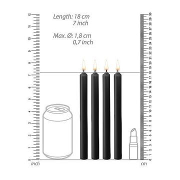 SM Kaarsen Large 4-Pack - Zwart