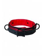 Kink Leren Halsband Zwart - Rood