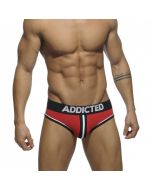 Addicted AD305 Double Piping Bottomless Brief Red