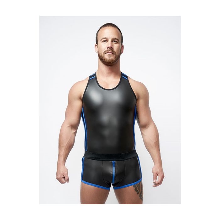 Mister B Neoprene Tank Top Zwart Blauw Kopen MisterMitch.nl