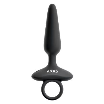 Flexibele en Vibrerende Buttplug Zwart - Anos
