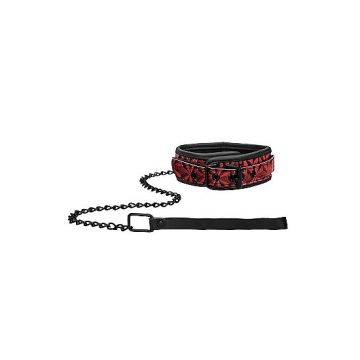 Luxe Halsband met Riem - Rood*