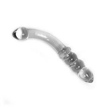 Kiotos Glazen Dildo Curve Transparant - 17.5 cm