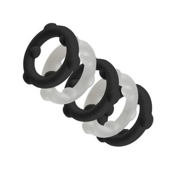 Gearheads 5-Pack Spinner Cockrings Oxballs - Zwart en Wit