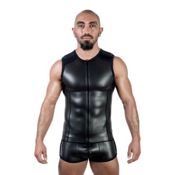 Mister B Neoprene Sleeveless T Zip Black