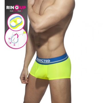 Addicted Cockring C-Through Boxershort - Geel