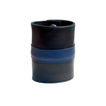 Leren Polsband met Wallet - Blauw