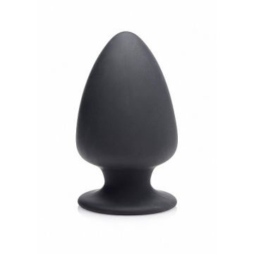 Zwarte Squeezable  Buttplug - Medium*