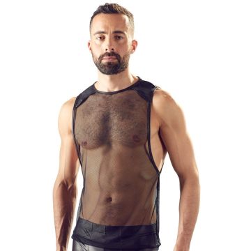 Heren Net Hemd - Zwart*