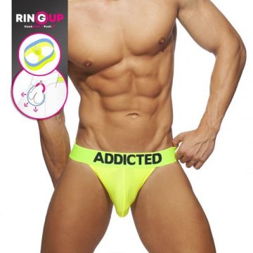 Addicted Ring Up Neon Mesh Jock - Neon Geel