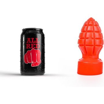 All Black Liam Buttplug Rood - 12 cm