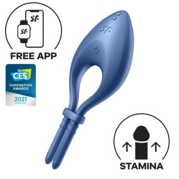 Satisfyer Vibrerende Cockring Bullseye - Blauw