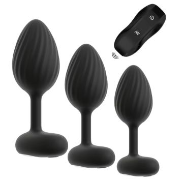 Vibrerende Buttplug Set Zwart - Anos