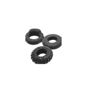 Bonemaker 3-delige Cockring Set Zwart - Oxballs