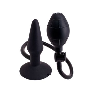 Zwarte Opblaasbare Buttplug - S
