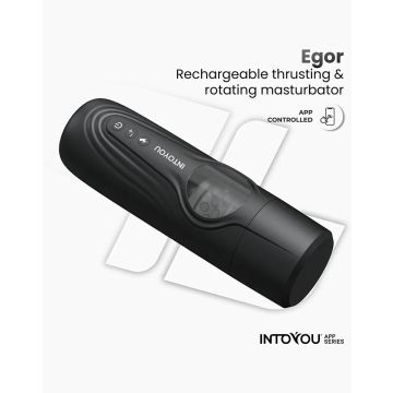 Egor Stotende en Roterende Masturbator met App - Zwart