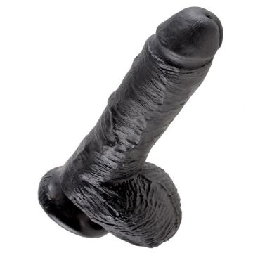 King Cock - Dildo Met Ballen 20cm*-Zwart