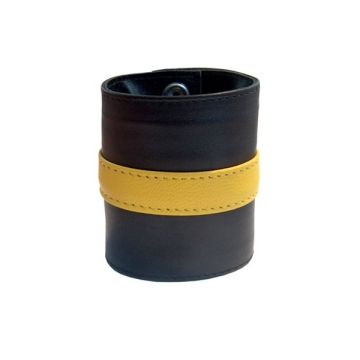 Leren Polsband met Wallet - Geel