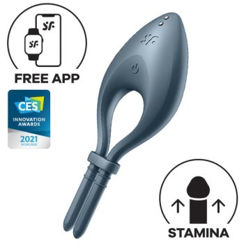 Satisfyer Vibrerende Cockring Bullseye - Grijs