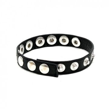 Rimba - Lederen penisring met drukknopen* 