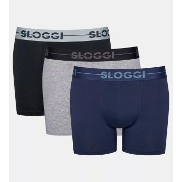 Sloggi Men Go Short - 3 Stuks - Blauw Donker Combi