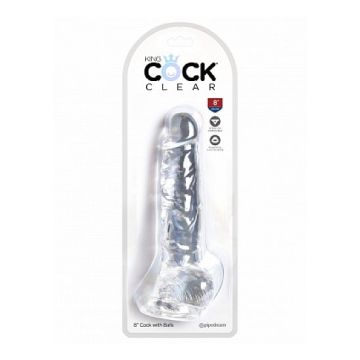 Transparante Dildo met Ballen - 20 CM