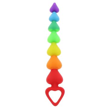 Analbeads Rainbow Heart Beads