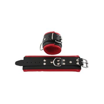 Leren polsboeien rood gevoerd*