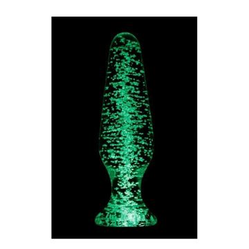 Lichtgevende Glazen Buttplug - Firefly 10.5 cm
