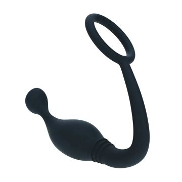 Silicone Cockring met Prostaatstimulator S - Zwart