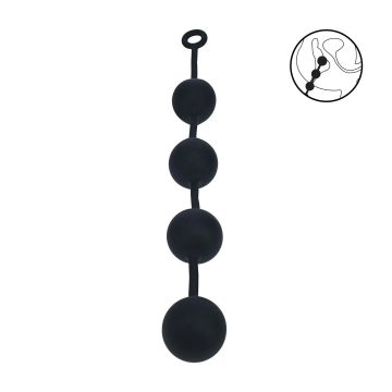 Ronde Siliconen Anaal Ballen XXL 6 cm - Zwart