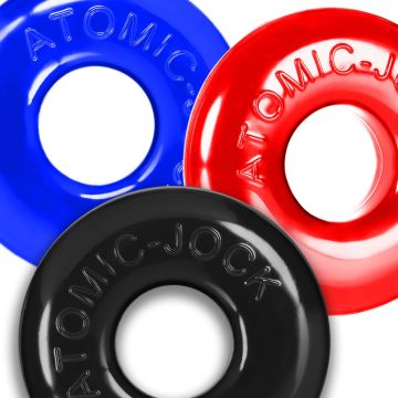 3-Pack Cockringen Ringer Max Oxballs - Blauw/Rood/Zwart